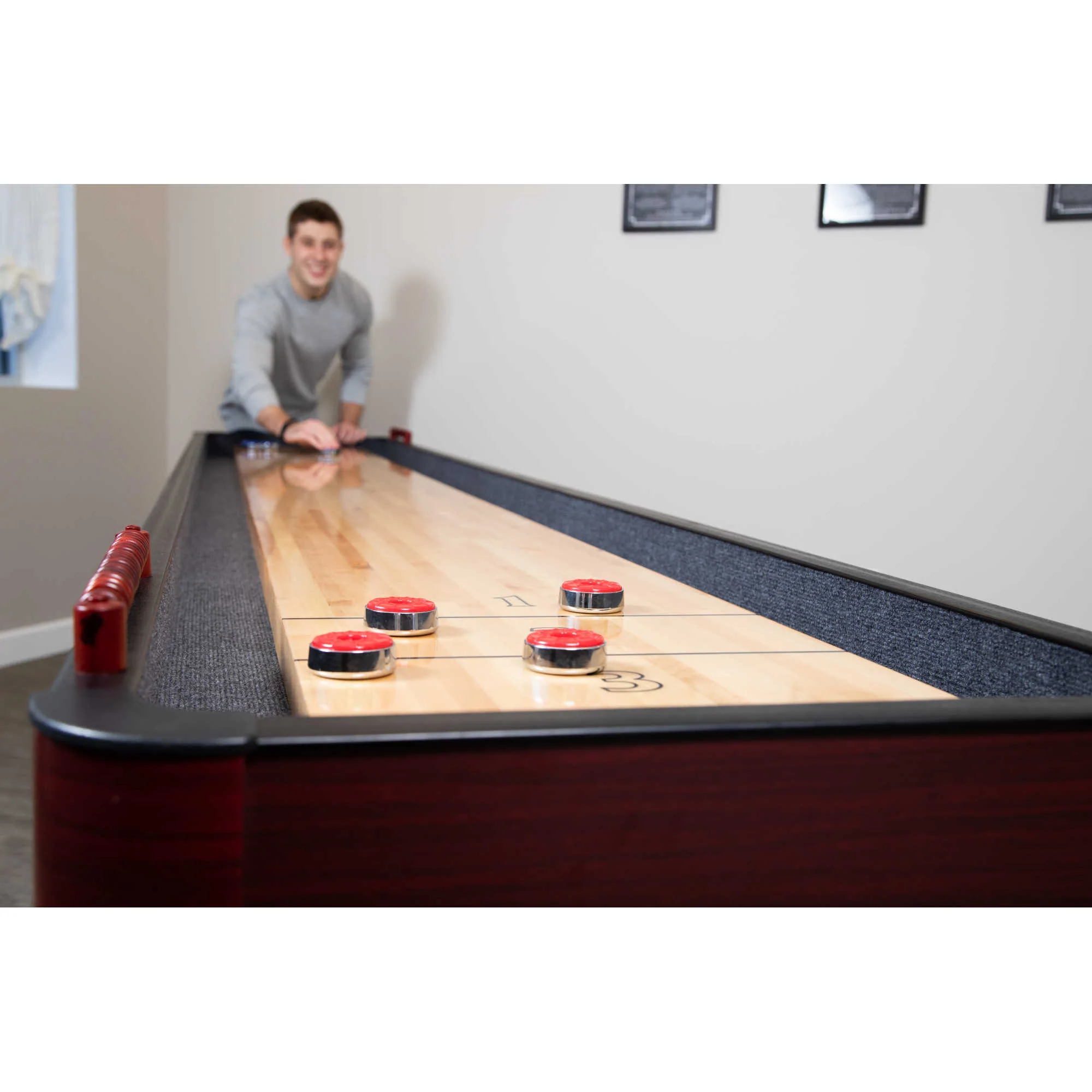 Challenger 9-ft Shuffleboard Table - Dk Cherry Finish - Image 3